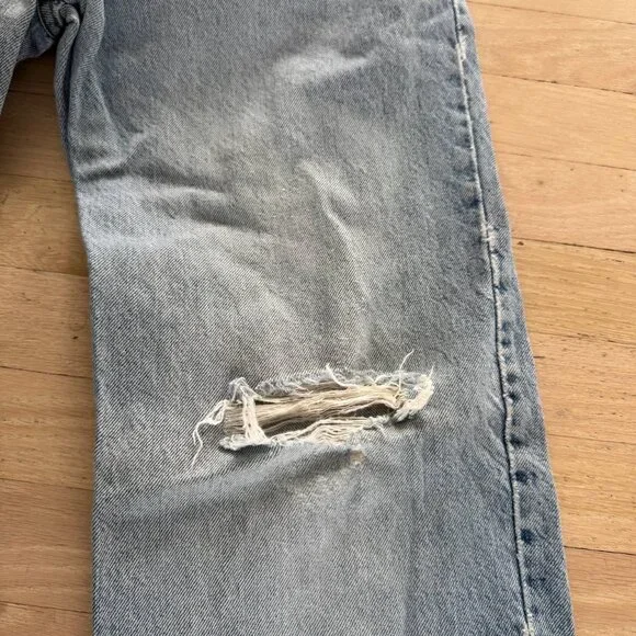 Underground Industrial Wear Vintage 90s Distressed Faded Blue Men's 26x31 Jeans - Picture 3 of 10